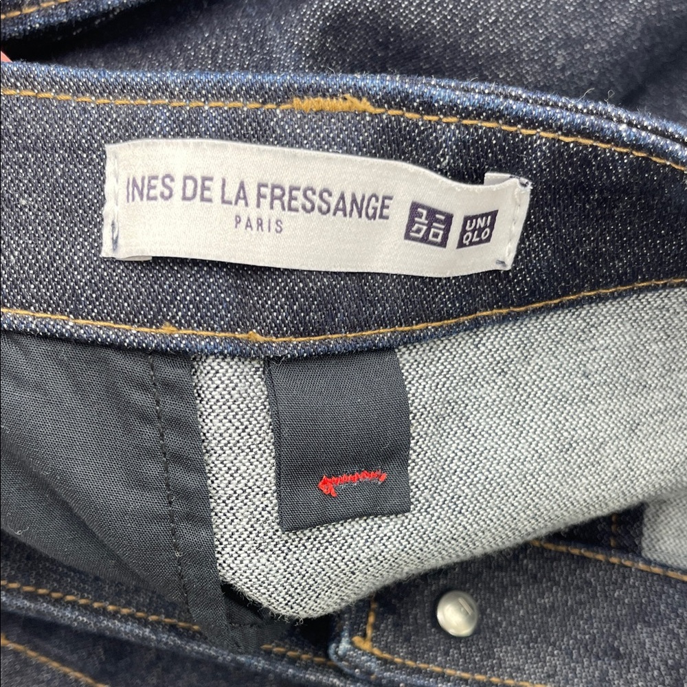 Uniqlo X Ines de la Fressange Midi Skirt Denim Button-Front A-Line Skirt - Picture 6 of 7